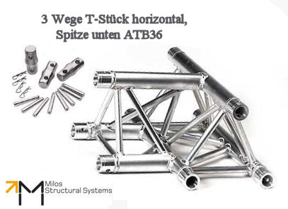LiteTruss P3-M290, 3 Wege T-Stück horizontal, Spitze unten ATB36