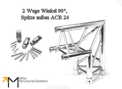 LiteTruss P3-M290, 2 Wege Winkel 90°, Spitze aussen ACB 24