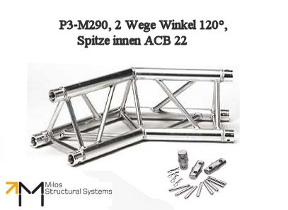 LiteTruss P3-M290, 2 Wege Winkel 120°, Spitze innen ACB 22