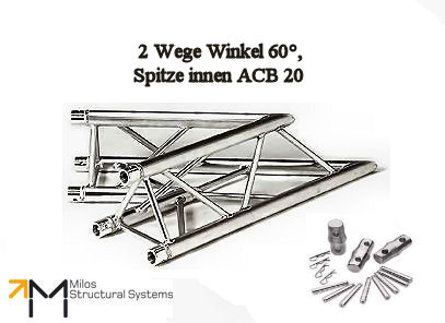 LiteTruss P3-M290, 2 Wege Winkel 60°, Spitze innen ACB 20