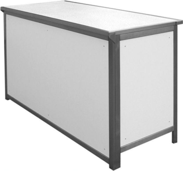 Klapptheke, Edelstahl, Acryl-weiß