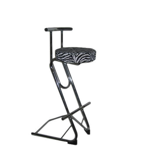 Barhocker "Zebra", Chrom, weiß-schwarz