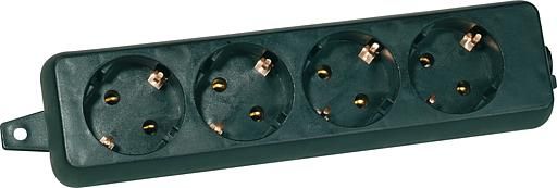 Schuko-Steckdosenleiste, 4-6 fach, schwarz, 5 Meter