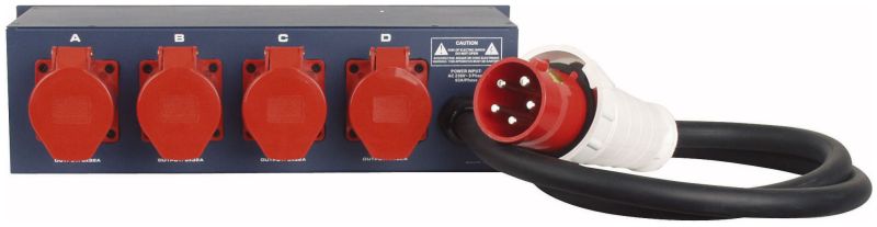 Stromverteiler 16A auf 16A + 3x Schuko