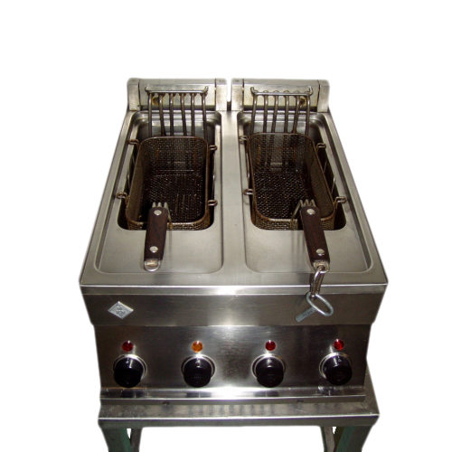 Friteuse, 2 x 8 Liter, 6,6 Kw "Bartscher" 400Volt