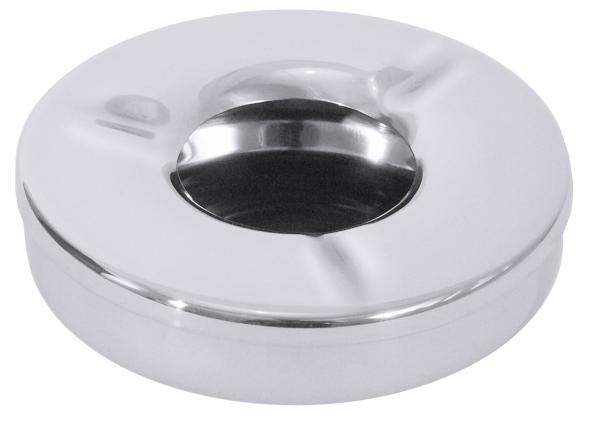Edelstahl - Ascher mit Windschutz ca.12cm, rund