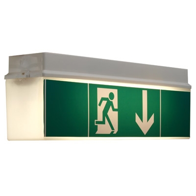 Notausgang- Hinweisschilder, Akkubetrieben