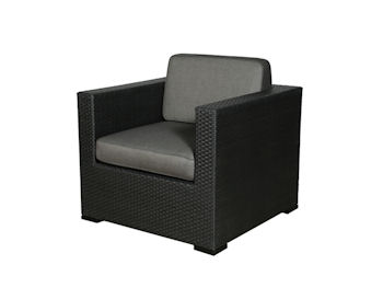 Loungesessel Sorento, schwarz, Kunststoffgeflecht, inkl. Polster anthrazit