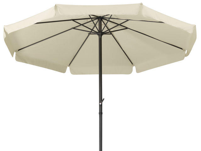 Marktschirm 3m, Handkurbel, weiß, mit Ständer