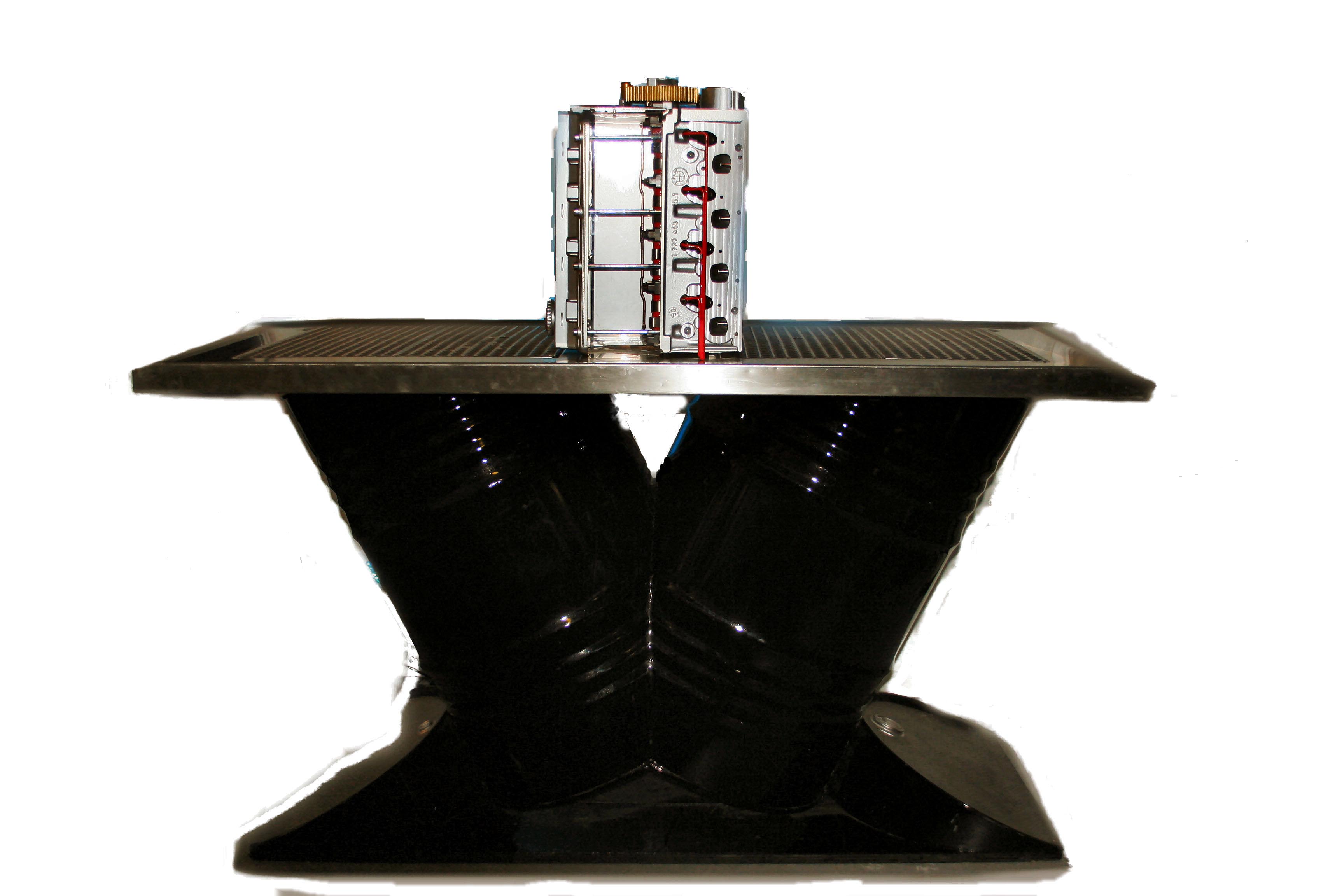 Showtheke "V-ASS-Bar" Ölfasstheke, V-form, schwarz