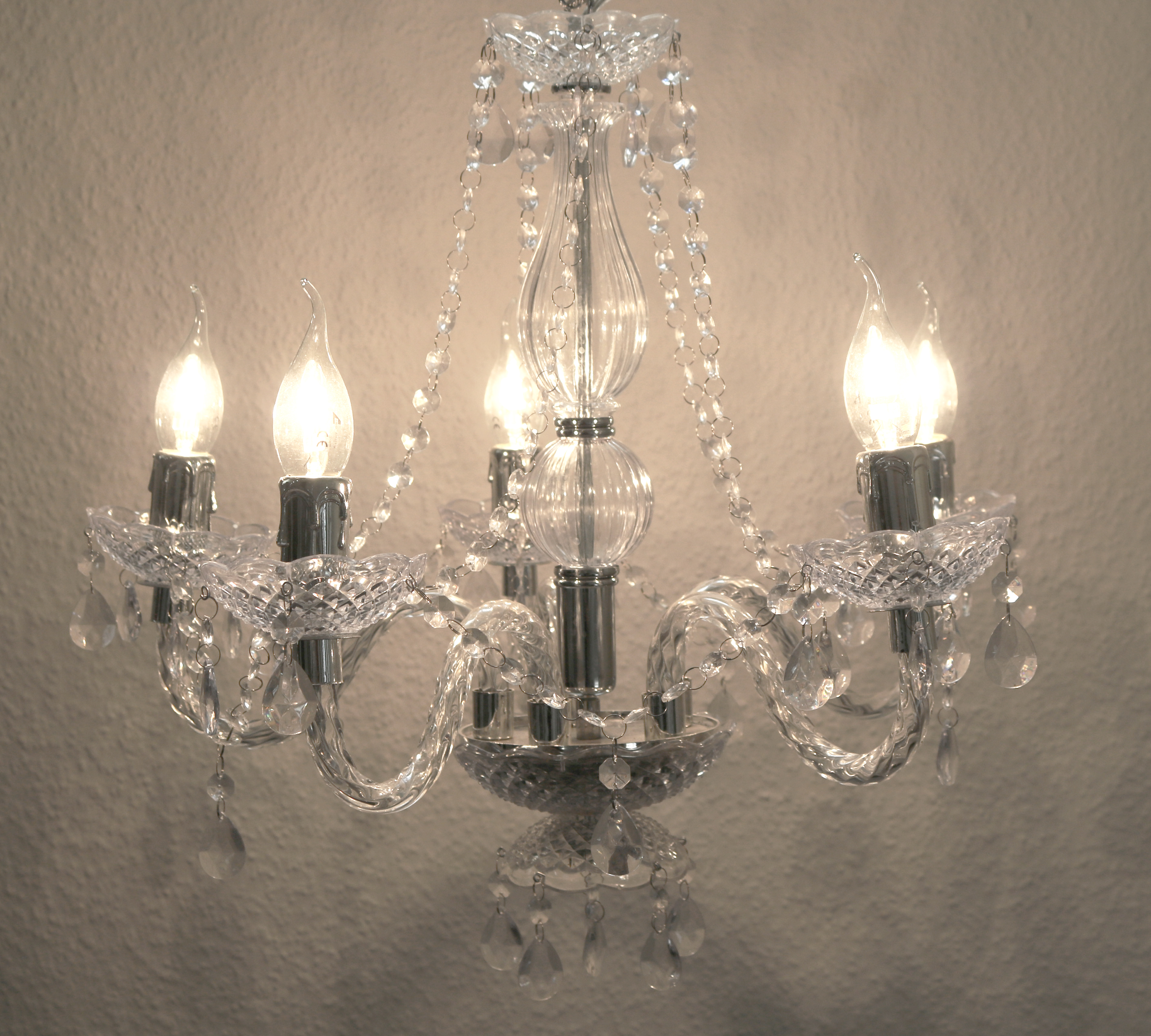 Kronleuchter, 9 Flammig mit Lüster ( 72cm Durchmesser) Chrome/ Kristall