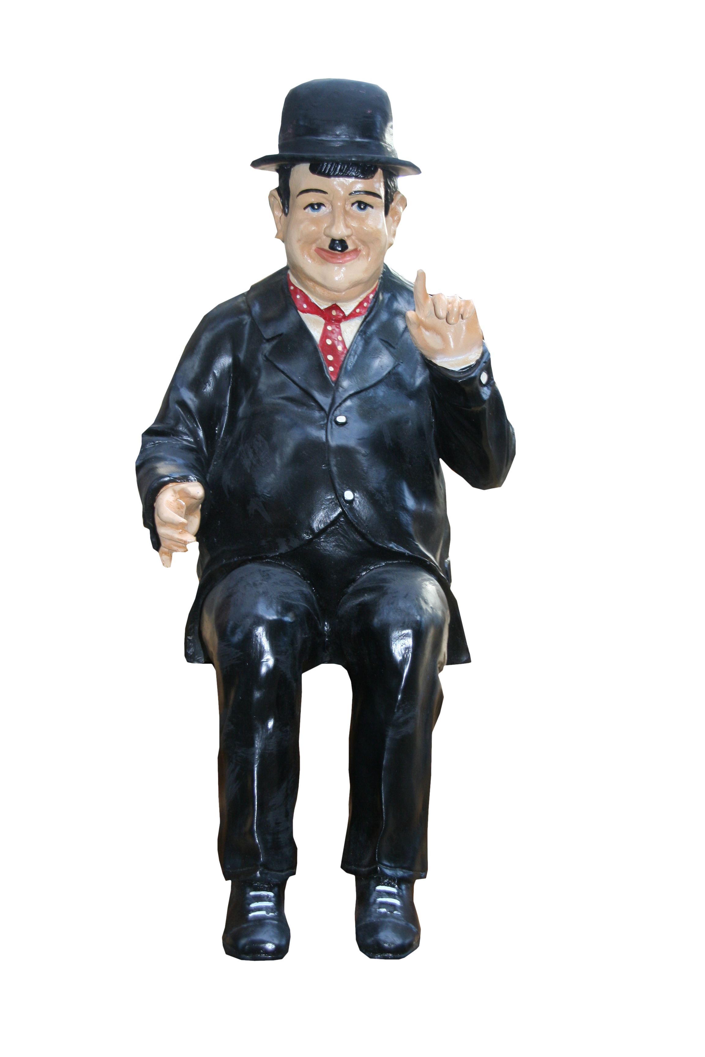 Dekofigur Dick & Doof  "Oliver Hardy" sitzend, 40cm, schwarz