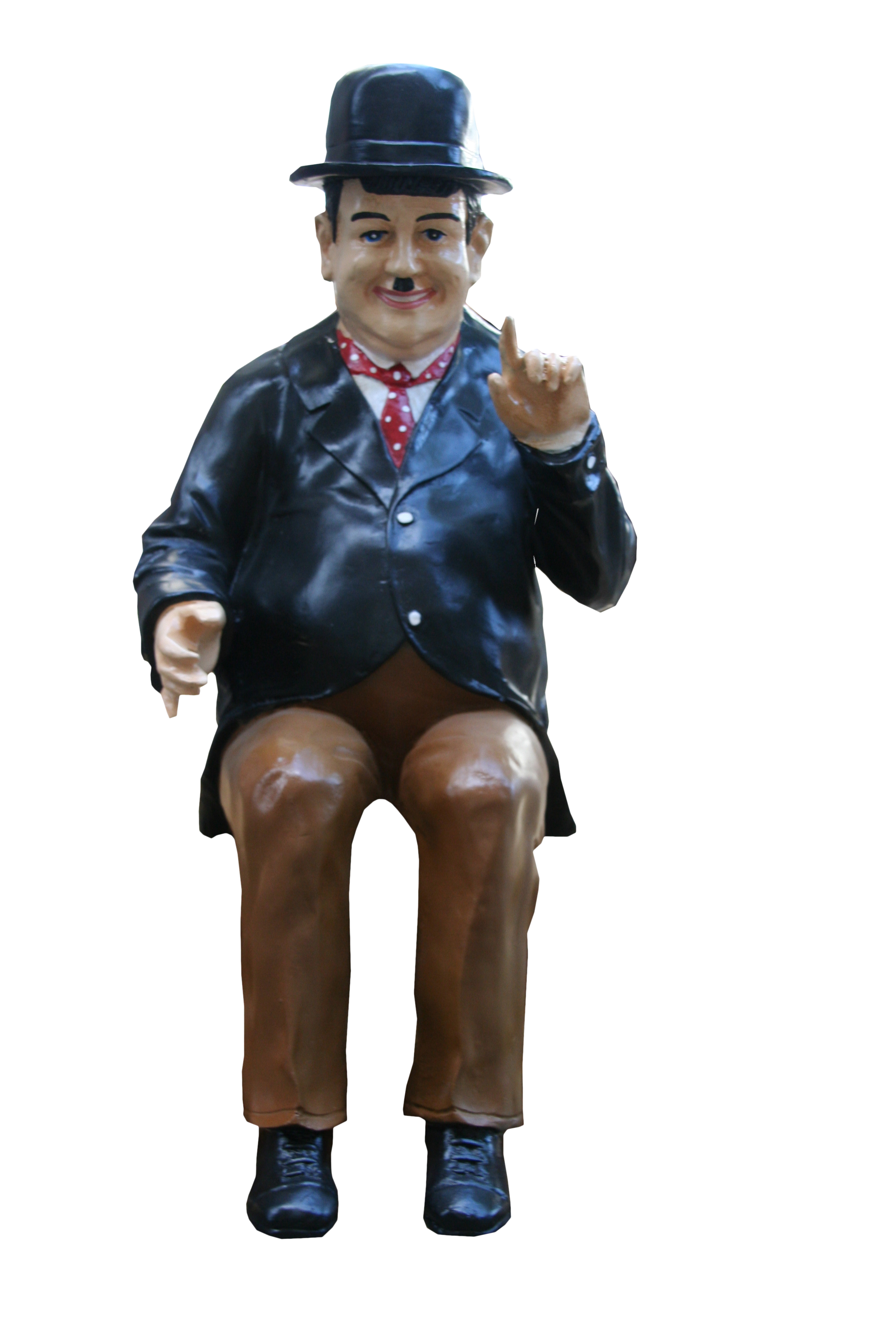 Dekofigur Dick & Doof  "Oliver Hardy" sitzend, 40cm,braun