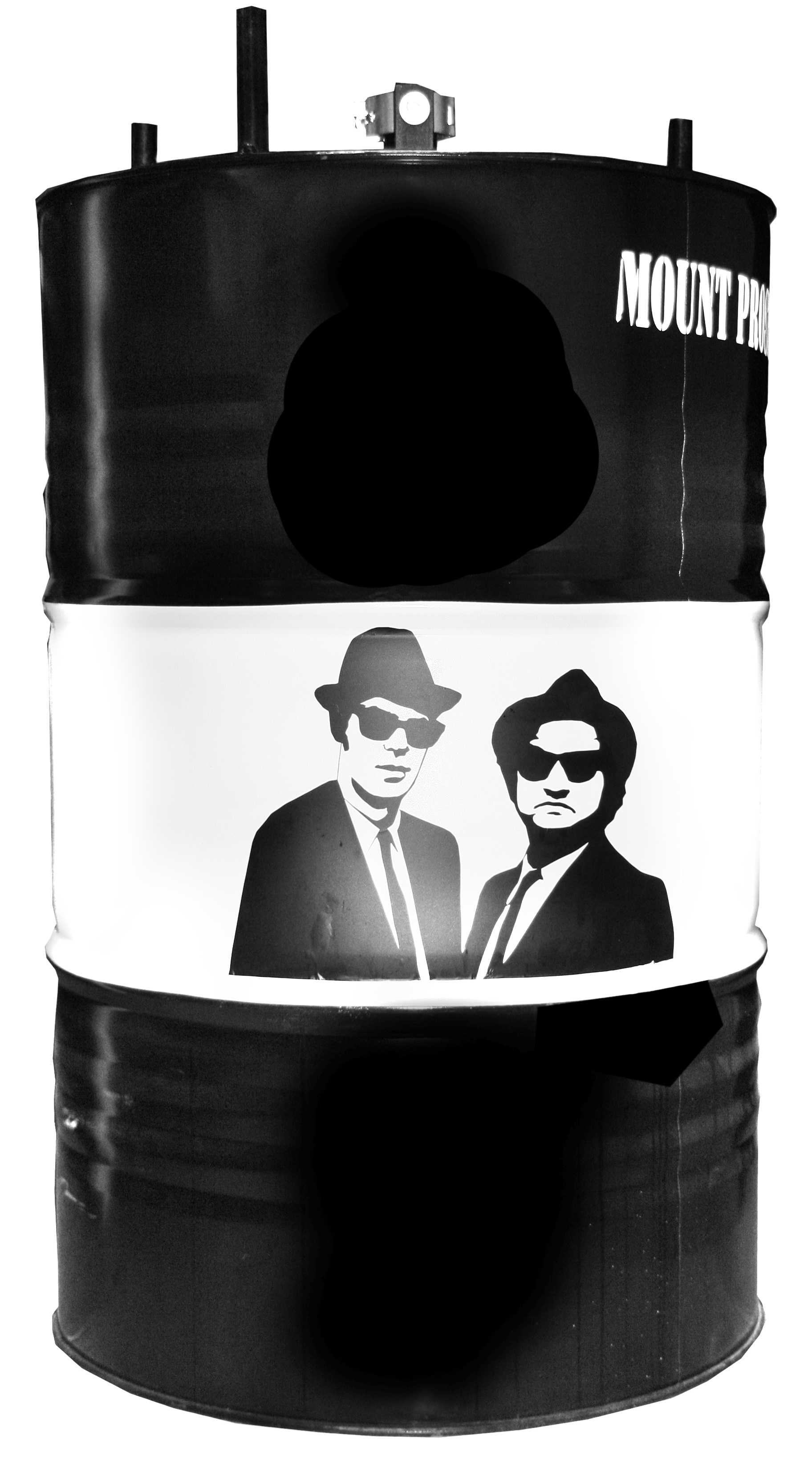 Stehtisch "Barrel" Ölfass/h 100cm,Platte 70cm, Blues Brothers