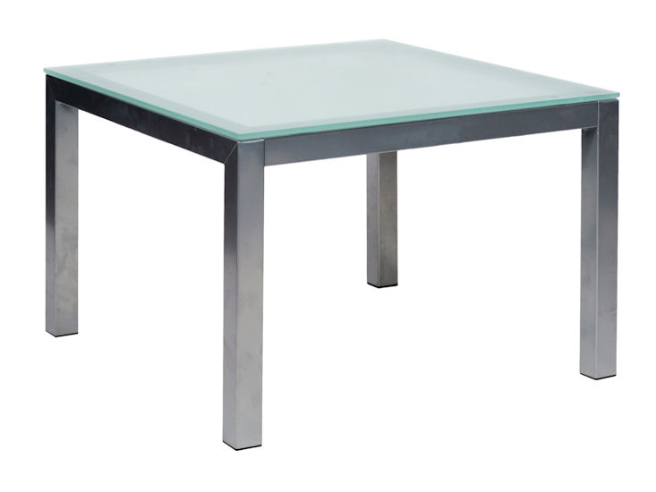 Loungetisch  "Glas" 60cm, 4-eckig, 41cm höhe, Chrom