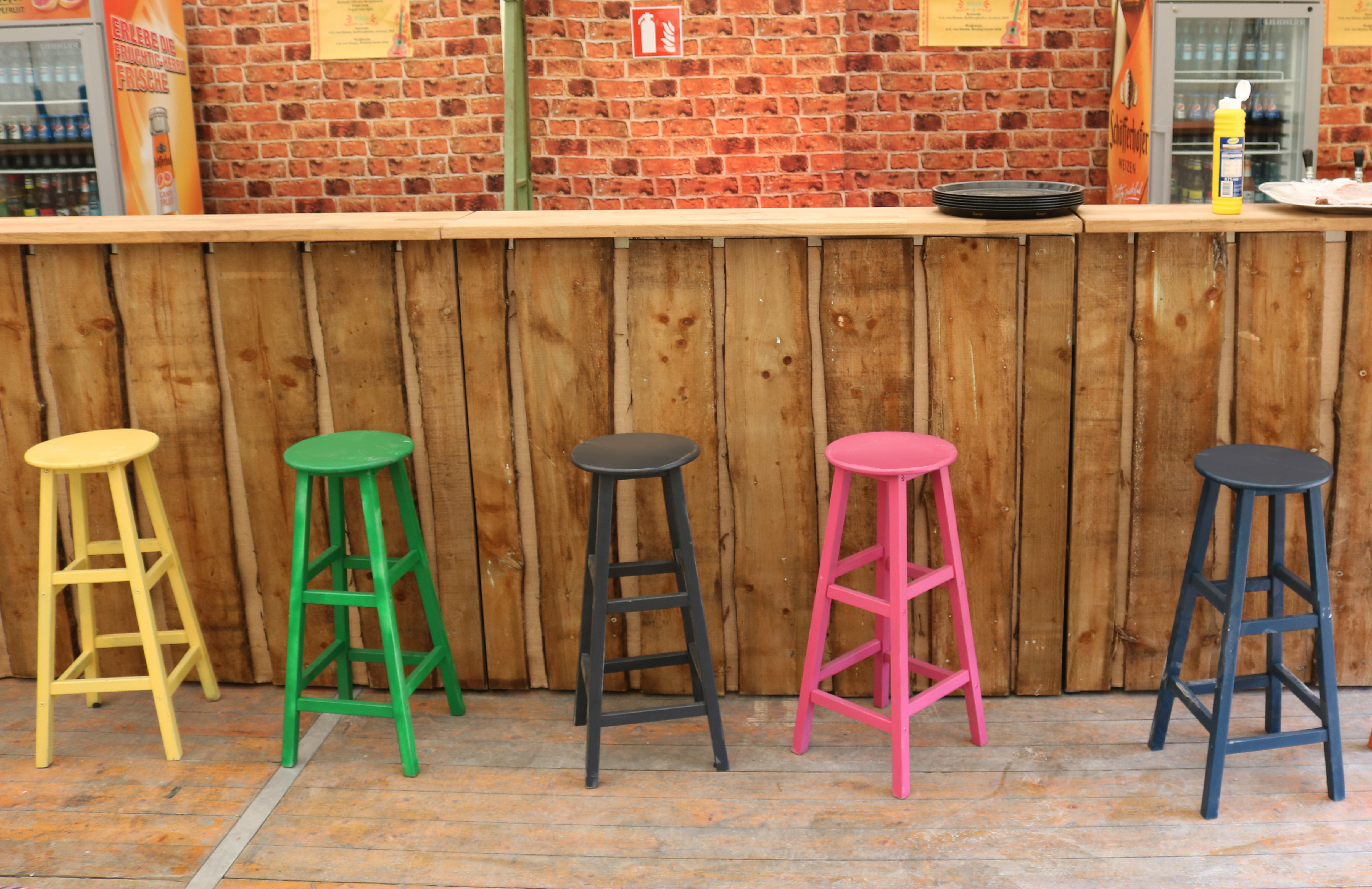 Barhocker "Doro" bunt, Sitzhohe 76cm, Holz- lackiert