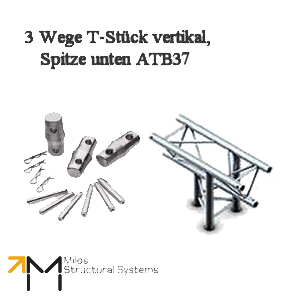 LiteTruss P3-M290, 3 Wege T-Stück, Spitze unten ATB37